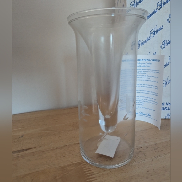 Princess House Crystal Glass Vase With Candle Holder # 400 - Picture 4 of 16